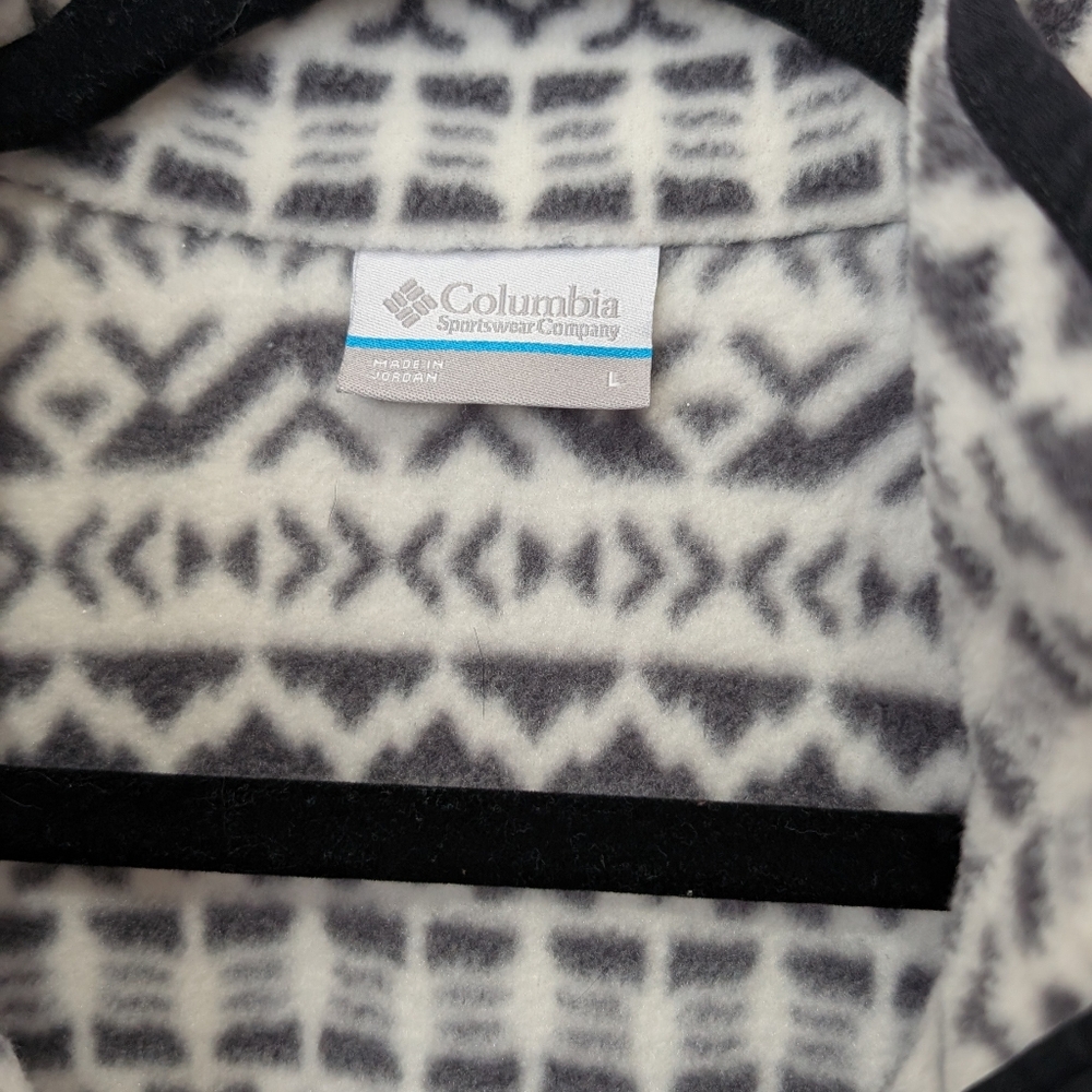 Columbia Quarter Snap Fleece Pullover Black And White Winter Mix Size L - Picture 4 of 9